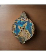 Copy Of Greek Oil Lamp Handmade &amp; Painted Minoic Period 1600 BC Signed V... - $643.13 MXN