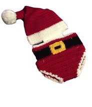 Santa Crochet Hat And Diaper Cover Set - £15.89 GBP