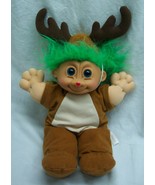 Russ VINTAGE TROLL AS RUDOLPH THE RED NOSE REINDEER 15&quot; Plush STUFFED DOLL - $54.16 CAD