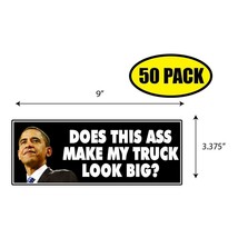 50 Pack 3.37&quot;x9&quot; Obama Sticker Decal Humor Funny Gift Political Election BS0390 - £34.89 GBP