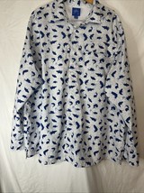 Guy Harvey White Long sleeve Button Down fish print Performance Shirt Me... - €30,40 EUR