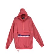 Champion Women&#39;s XL Coral Pink Windbreaker Hoodie Jacket, Vented 1/4 Zip... - $49.23 CAD