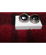 CAROLEE Sterling Silver Earrings with Faux Gray PEARL 1&quot; Across Heavy Cl... - $120.00