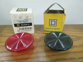 Square D 1-9001R21 &amp; 1-9001G21 Red &amp; Green Mushroom Button Kit 2 1/4&quot; Di... - $30.00