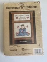 Homespun Traditions Washboard Frame Cross-Stitch Kit &quot;Giving Heart&quot; 7158 - £5.43 GBP