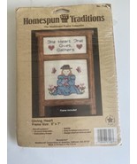 Homespun Traditions Washboard Frame Cross-Stitch Kit &quot;Giving Heart&quot; 7158 - £5.44 GBP