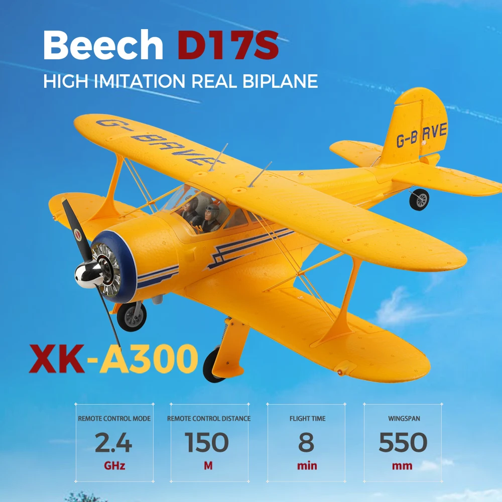 Wltoys XK A300 RC Plane Beech D17S Model 3D/6G LED 2.4GHz GPS Remote Con... - $206.46