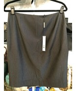 Elie Tahari Negro Pin Rayas &quot;Bennet&quot; Falda Estilo #E30FT301 Talla 6 Nwt - $102.24 CAD