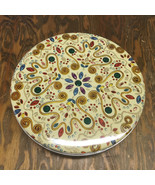 Vintage round decorative tin container with jewel look pattern Atlantic ... - $19.75