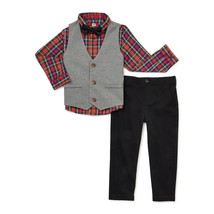 Wonder Nation Baby Boy Button-Up Shirt, Vest, Bowtie and Pants Size 12 Months - £17.39 GBP