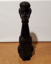 Vintage 15&quot; Black Glass Poodle Dog Gori Wine Decanter Bottle Mid Century Italy - £39.88 GBP