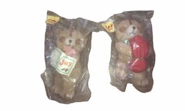Teddy Bear With Stitches Creepy Ornaments Vintage Set Of 2 - $174.15 MXN
