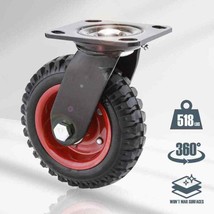 360° Swivel Heavy-Duty Industrial Caster Knobby Threaded 8&quot; Wheel All-Terrain - £20.11 GBP