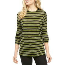 $68 Michael Kors Striped Long Sleeve Cotton Blend T-Shirt Top Green Size Small - $30.40