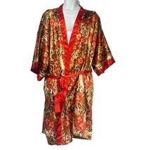 Sante Intimates Cheetah Animal Print Floral Plumeria Kimono Robe Plus Si... - £19.96 GBP