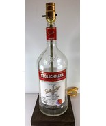 Stolichnaya Large 1.75L Liquor Bar Bottle Lounge TABLE LAMP Light w/ Woo... - £43.90 GBP