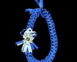 Graduation Money Lei Flower Crisp Bills Blue &amp; White Four Braided Ribbons - £46.71 GBP