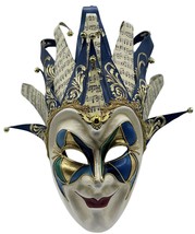 Blue joker mask, as worn by dj Boris Brejcha - Handmade venetian mask - $159.00