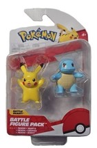 Nintendo Pokemon Battle Figure 2 Pack Pikachu &amp; Squirtle NEW Jazwares Toys - $17.81