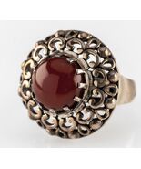 Doug Paulus Sterling Silber Karneol Solitaire Cocktail Ring Größe 8 - €235,51 EUR