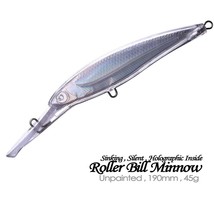 5PCS 19cm 45g Sinking Roller Bill Minnow Unpainted Bait Blank Fishing Lu... - $15.90