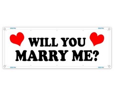 WILL YOU MARRY ME CLEARANCE BANNER Advertising Vinyl  Flag Sign INV - £24.71 GBP