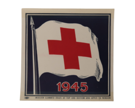 WW2 1945 American Red Cross Window Sticker - £15.94 GBP