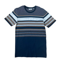 Men&#39;s Blue Striped Regular Fit T-Shirt - £8.78 GBP