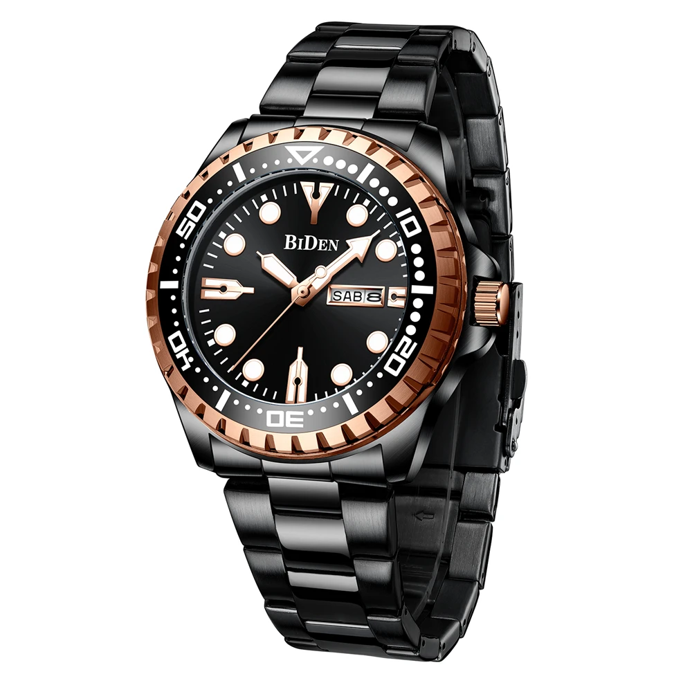  Men Quartz Watch Full Stainless Steel Business Wristwatch For Male Calendar Dat - £42.31 GBP