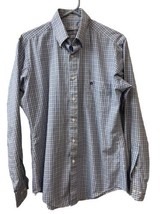Etienne Aigner Button Down Shirt Mens Blue Plaid Size 17 1/2  36/37 - $11.03