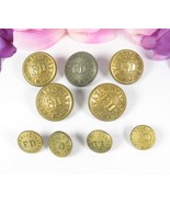 9 Vintage FIRE DEPARTMENT ATLANTIC CITY NEW JERSEY Brass Buttons FD 2 Sizes - $27.71