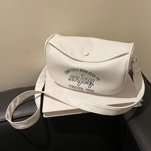 Letter Printed Messenger Bag Fashion Women Handbags PU Leather Casual Portable S - £51.31 GBP