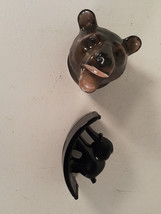 Vintage Figurines, Grizzly Bear and Elephant, Ceramic and Glass - £16.32 GBP