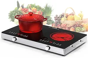 Electric Cooktop,110V 2400W Electric Stove Top With Knob Control,9 Power... - $296.99