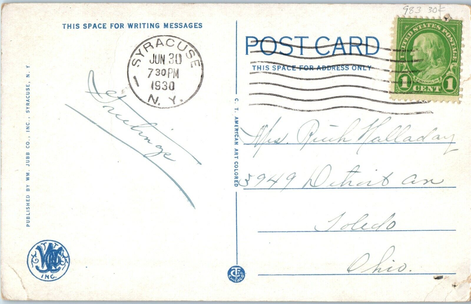 Circle of St. Mary's and Baptist Church Syracuse New York Postcard 1930 Item image 2