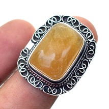 Yellow Lace Agate Vintage Style Gemstone Handmade Ring Jewelry 8.25&quot; SA 1824 - £3.93 GBP