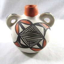 Acoma Water Canteen Jug Pot Vintage SW Pottery 4&quot; Handmade OOAK New Mexico - £139.09 GBP