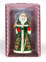 HALLMARK Keepsake Festive Santa Porcelain &amp; Metal Christmas Ornament w/ Box - £45.26 GBP