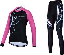 Cycling Jersey Women Bicycle Long Sleeve Cycling Jersey Set 3 Pockets Bi... - $46.99