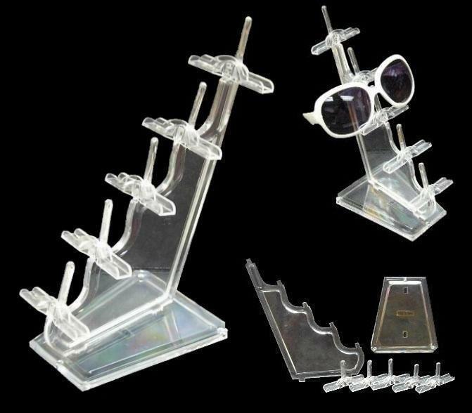 STACKABLE 5 PAIR ACRYLIC SUNGLASS DISPLAY RACK glasses holder new sungla... - $10.92