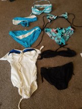NICE LOT of 4  1980&#39;s Swimsuit Bikini One-Piece Floral Black White Ceeb ... - $53.19