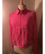 Ralph Lauren NOS PINK Women’s Large Full Zip Barracuda ￼Windbreaker Vint... - $71.06