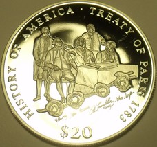 Massiv Beweis Silber Liberia 2000 20 Dollars ~ Pakt Von Paris ~ 20K Minz... - $41.02