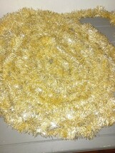 30 FT Gold Vintage Tinsel Christmas Tree Garland 2&quot; W - $275.62 MXN