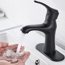 Matte Black Bathroom Faucet Single Hole Sink Faucet Modern One-Handle Bathroom - £40.70 GBP