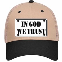 In God We Trust Novelty Khaki Mesh License Plate Hat - £23.24 GBP
