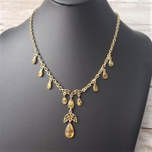 Cookie Lee Necklace Ornate Antique Gold Tone with Dangles - $16.99