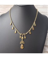 Cookie Lee Necklace Ornate Antique Gold Tone with Dangles - £13.36 GBP