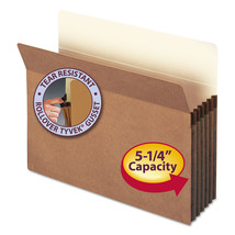 Smead 5 1/4&quot; Exp Pocket Straight Tab Letter Manila/Redrope 10/Box 73234 - £36.69 GBP