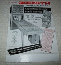 Zenith &amp; Advance Arcade Flyer Single Double Sided Sheet United Shuffle Game 1959 - £18.61 GBP